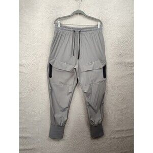 AHA Active Men Pants 2XL Gray Nylon Blend Pull On Drawstring Regular Fit Jogger
